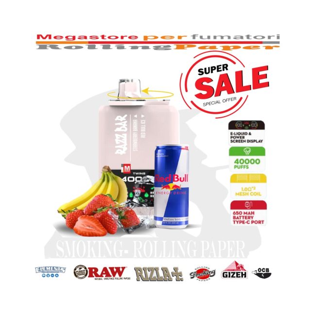 Vape Razz Bar 40000 Tiri Puff – Fragola Banana & Red Bull Ice | Foto principale prodotto Vape Razz Bar 40000 Tiri Puff – Fragola Banana & Red Bull Ice