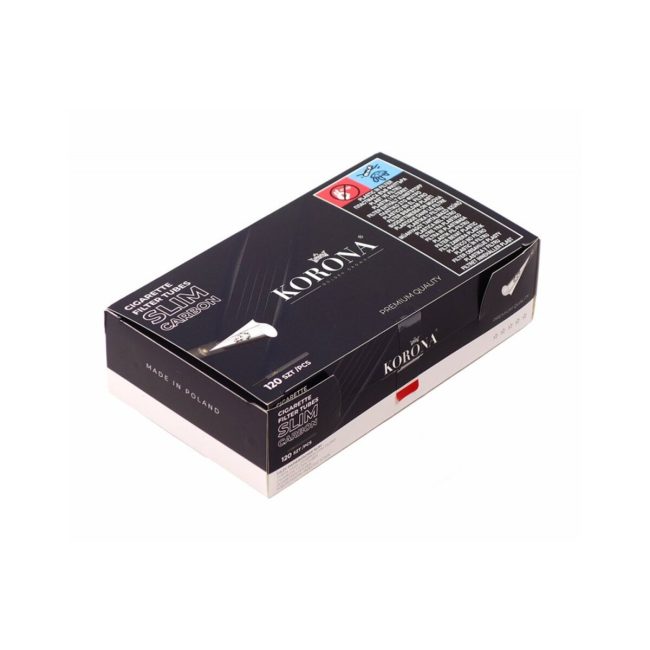 Korona Tubetti Slim Carboni Tubes 6,8mm 10 X Box Da 120 Sigarette Vuote | Foto dettaglio Korona Tubetti Slim Carboni Tubes 6,8mm 10 X Box Da 120 Sigarette Vuote dettaglio prodotto