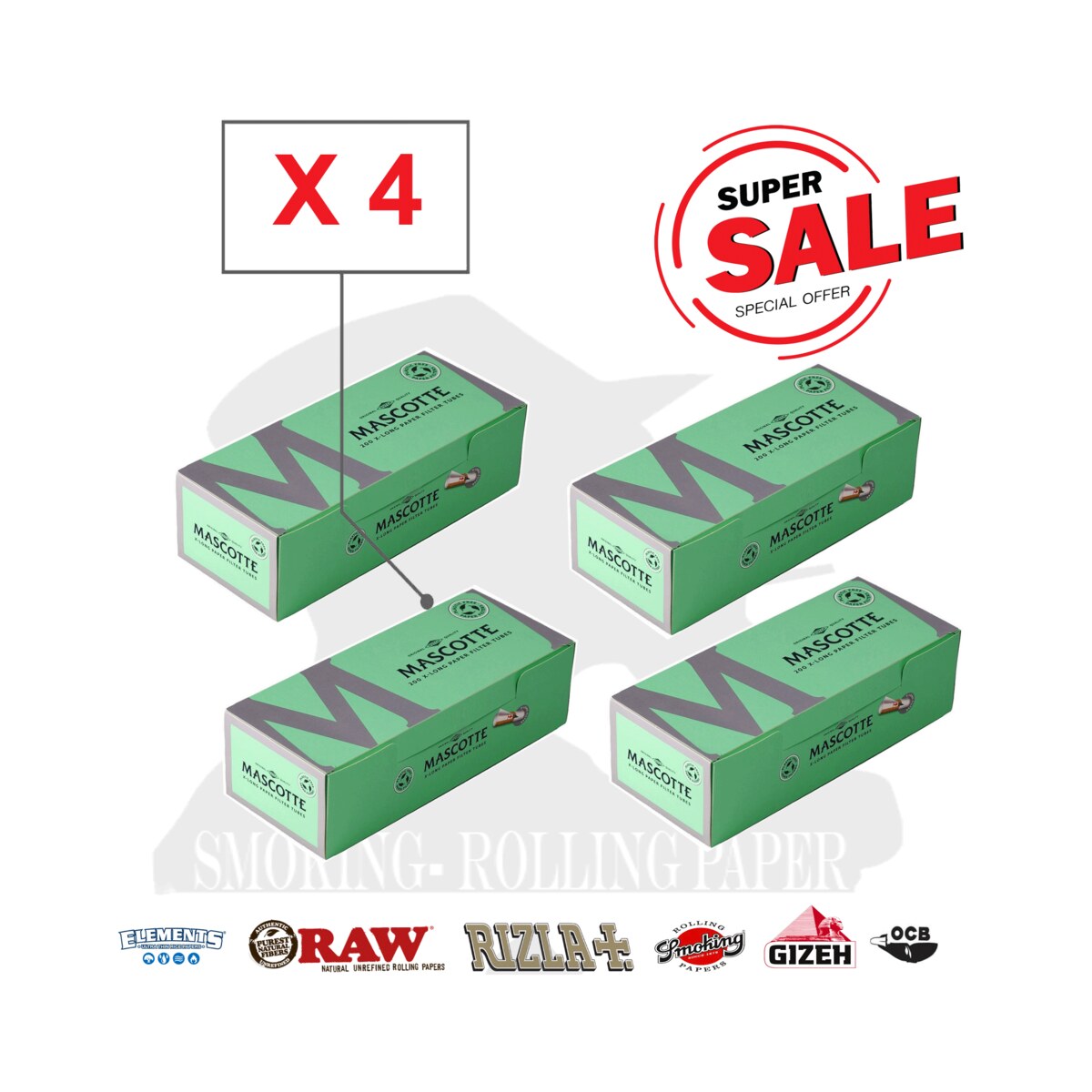 MASCOTTE Tubetti X-Long Tubes Extra Lungo – 4 x Box Da 200 Sigarette Vuote | Foto principale prodotto MASCOTTE Tubetti X-Long Tubes Extra Lungo – 4 x Box Da 200 Sigarette Vuote