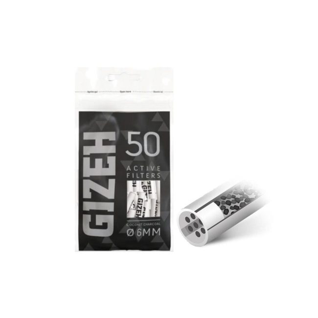 Gizeh Filtri Black ai Carboni Attivi 6mm – Extra Slim in Busta da 50 Filtri