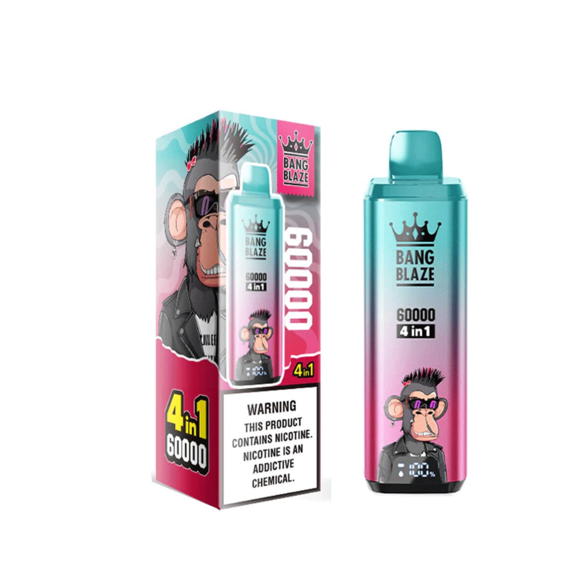 Bang Blaze 60K 4-in-1 60000 Tiri Puffs Fragola Mango/Gomma da masticare all’anguria/Mojito rosso/Amore 66