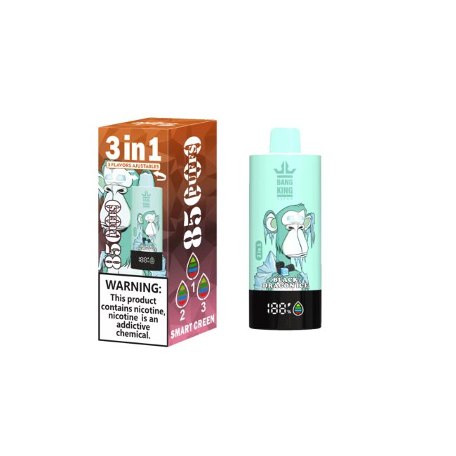 Bang King 85K 3-in-1 85000 Puffs Strawberry / Vanilla Coke / Black Dragon Ice / Peach Ice | Foto principale prodotto Bang King 85K 3-in-1 85000 Puffs Strawberry / Vanilla Coke / Black Dragon Ice / Peach Ice