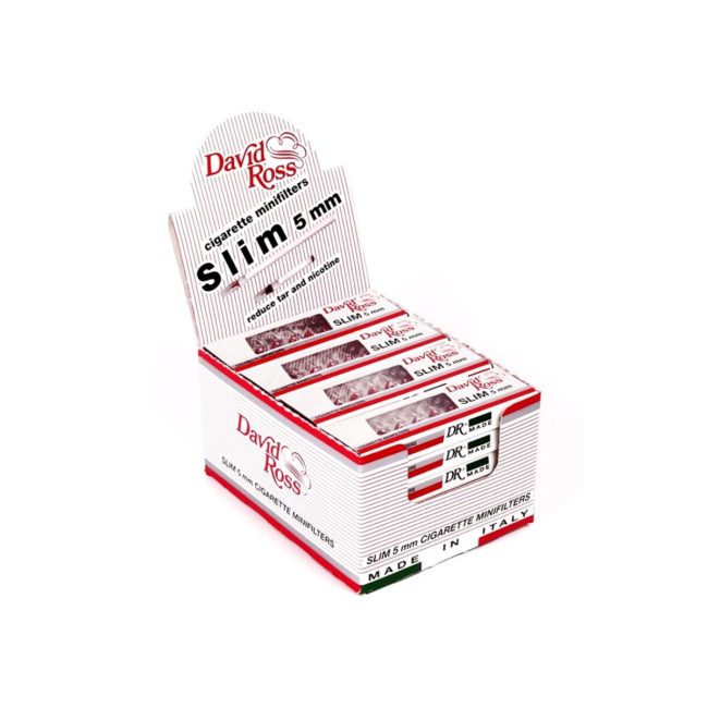 David Ross Microbocchini Slim 5mm in plastica riutilizzabili per sigarette slim – Box 24 Blister da 10 (Totale 240 pezzi)