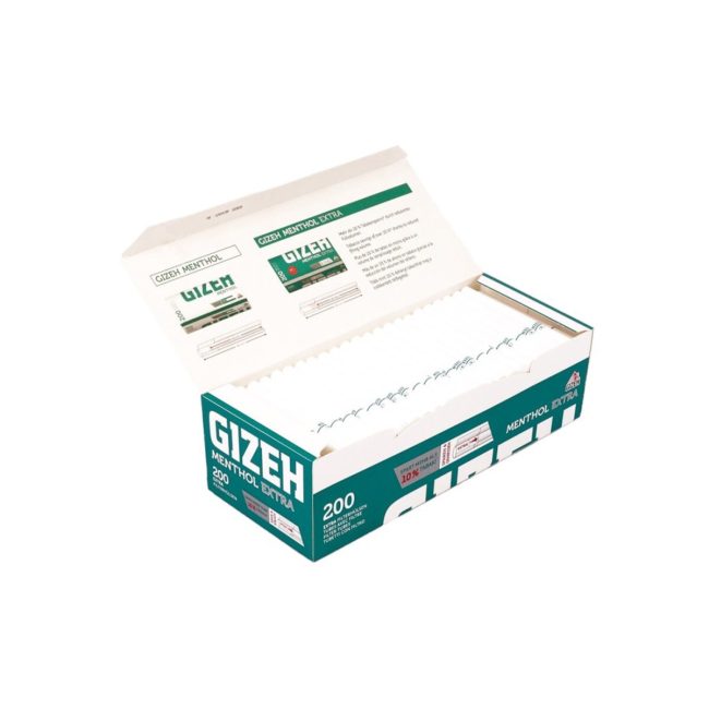Gizeh Tubetti Menthol King Size Extra Long con Filtro da 24mm – 200 Tubi Vuoti dettaglio prodotto