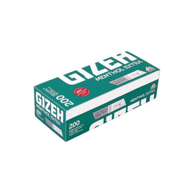 Gizeh Tubetti Menthol King Size Extra Long con Filtro da 24mm – 200 Tubi Vuoti