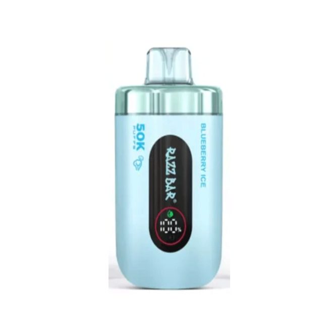 Razz Bar Vape 50000 Tiri Puffs – Ghiaccio al mirtillo – Blueberry Ice | Foto dettaglio Razz Bar Vape 50000 Tiri Puffs – Ghiaccio al mirtillo – Blueberry Ice dettaglio prodotto