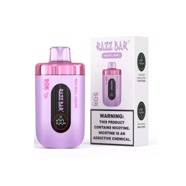 Razz Bar Vape 50,000 Puffs – Grape Red Bull / Red Bull Grape | Main product image Razz Bar Vape 50,000 Puffs – Grape Red Bull / Red Bull Grape