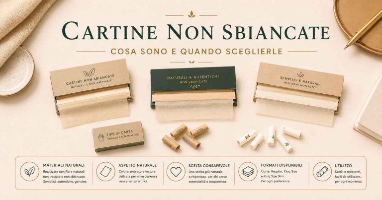 Cartine non sbiancate naturali per rollare