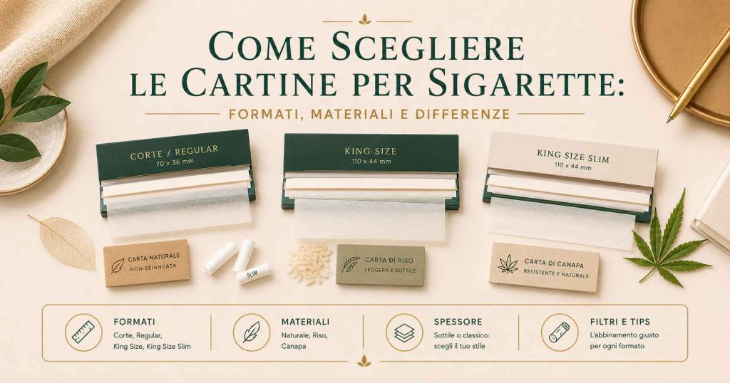 Come scegliere le cartine per sigarette in base a formati materiali e differenze