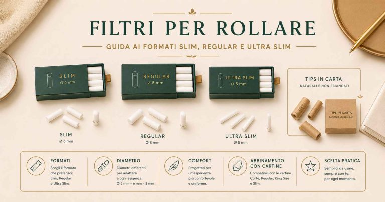 Guida ai filtri per rollare nei formati slim regular e ultra slim