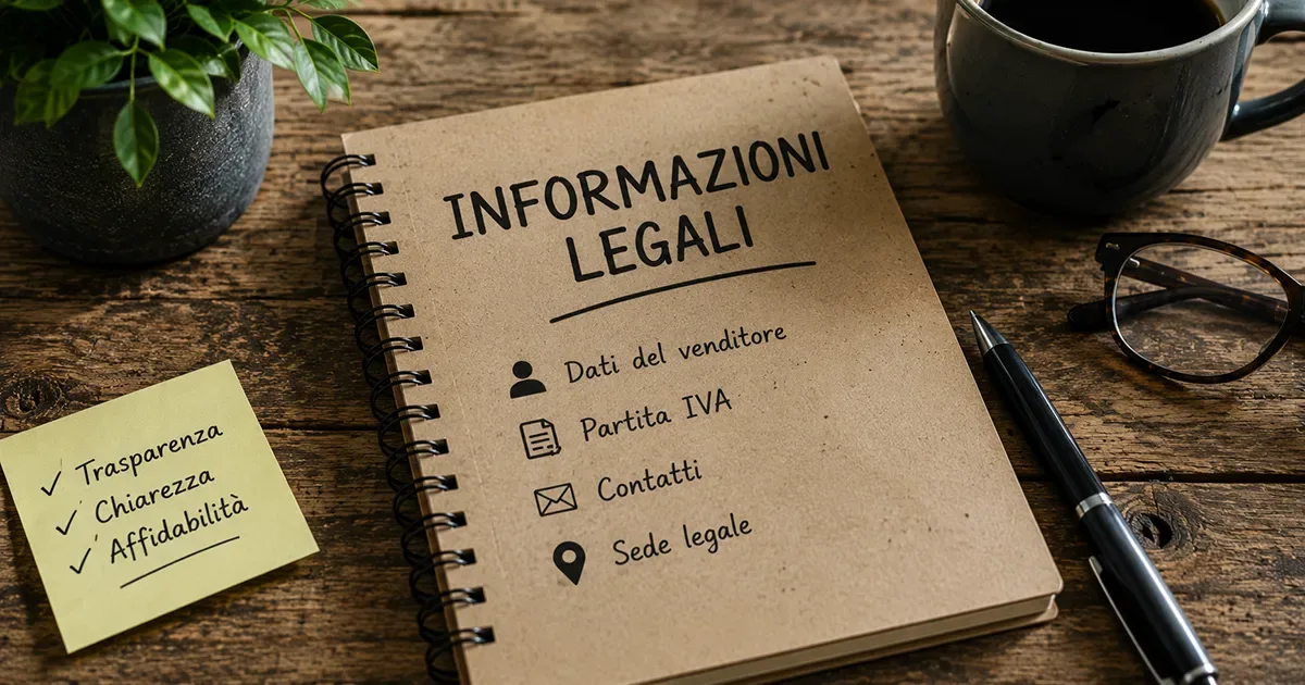 Informazioni legali e dati identificativi del venditore