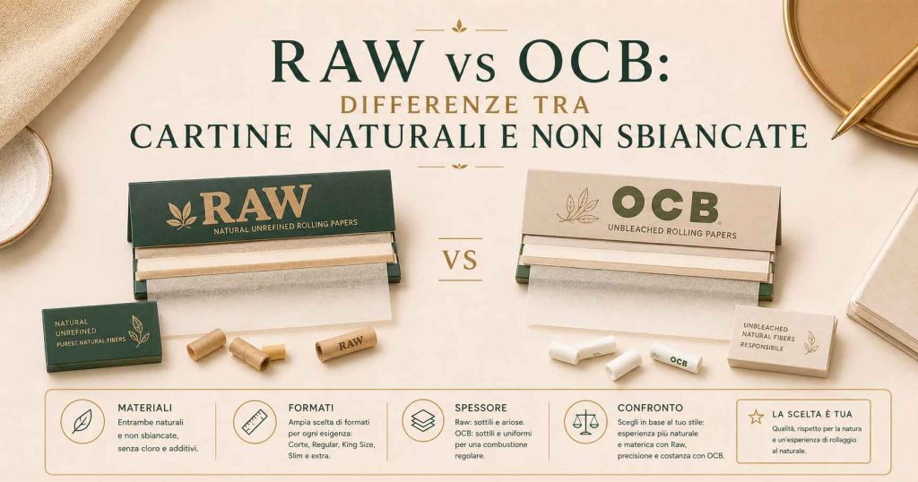 Confronto RAW vs OCB tra cartine naturali e non sbiancate