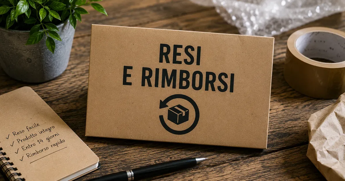 Pacco per resi, rimborsi e diritto di recesso
